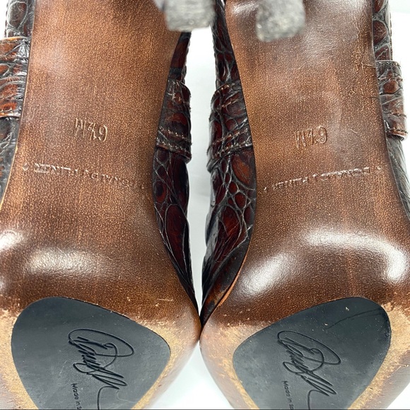 Donald J. Pliner Ankle Stiletto Booties Croc Skin - Picture 15 of 16